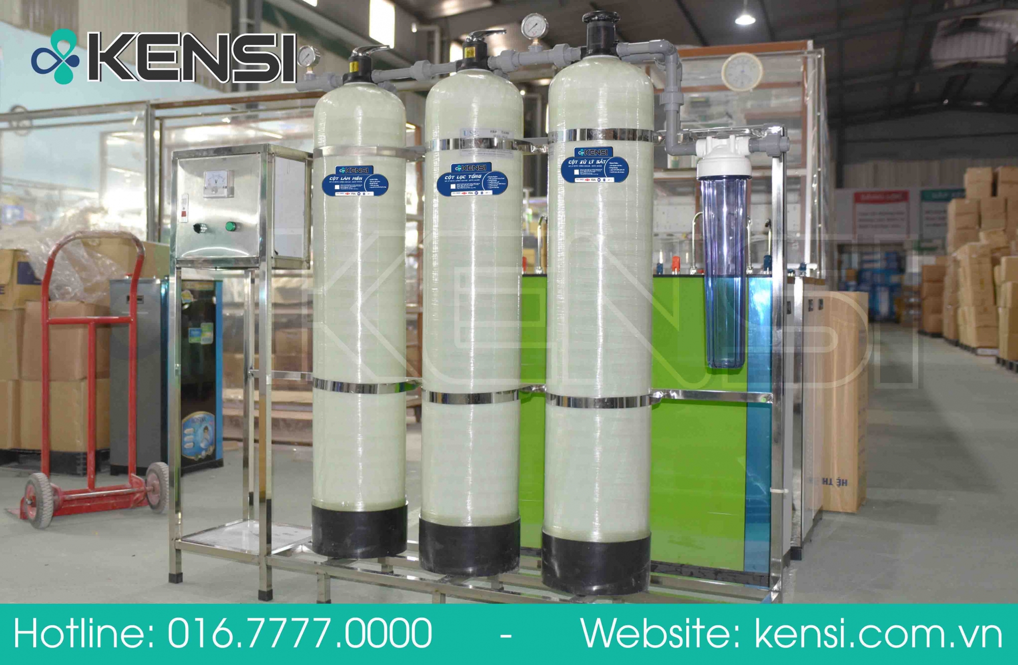 Cột lọc nước của hệ thống nước giếng khoan thương hiệu Kensi